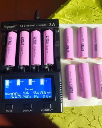 Set di 10 batterie 18650 litio 2800mAh 
