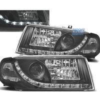 FARI SKODA OCTAVIA 01-04 LUCE DIURNA LED FONDO NER