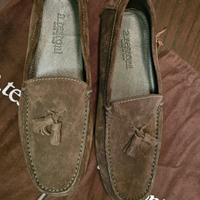 Amedeo Testoni mocassini camoscio nappine tg 42