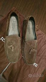 Amedeo Testoni mocassini camoscio nappine tg 42