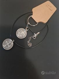 collana e mortachiavi medaglia san benedetto 