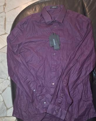 camicia da uomo elegante Versace viola taglia M