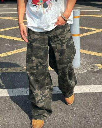 Pantaloni Cargo Camo Uomo - Fit Largo
