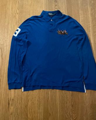 polo Ralph Lauren blu con maniche lunghe da uomo L