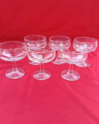 6 bicchieri calici vintage Rosso antico 