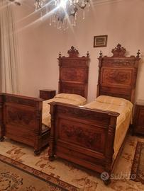 Letti gemelli in noce