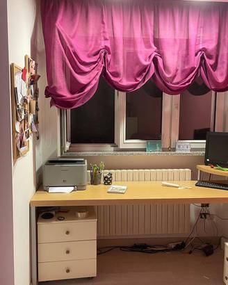 Libreria+scrivania con cassetti+cassettiera+comodi
