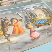 Set cartoline vintage anni 60 70 Natale kartos