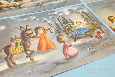 Set cartoline vintage anni 60 70 Natale kartos