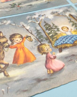 Set cartoline vintage anni 60 70 Natale kartos