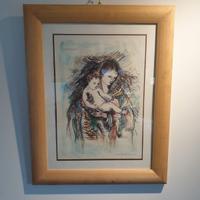 Litografia a colori Maternità P.A Carlo Balliana