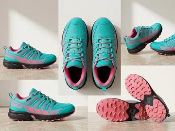 Scarpe da Trekking ANDE Donna N.38 - Azzurro/Rosa