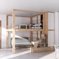 Letto soppalco regolabile in altezza Cinius Rising