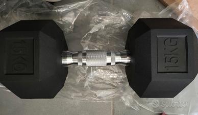 Dumbell Manubrio 20kg gommato esagonale - Nuovo
