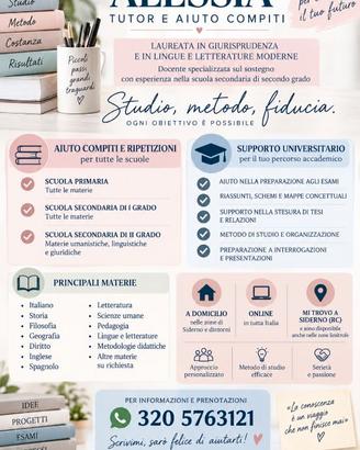 Offrp ripetizioni e tutor scolastico e univers.