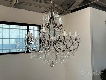 LAMPADARIO CHANDELIER CON GOCCE AZZURRE