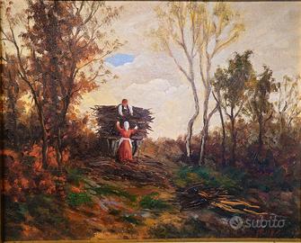 Dipinto olio su compensato firmato Pericle Sarti