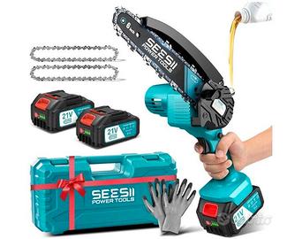 SEESII Mini Motosega a Batteria 8000mAh, 900W 6 Po