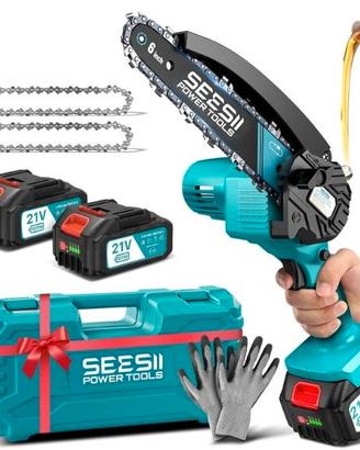 SEESII Mini Motosega a Batteria 8000mAh, 900W 6 Po