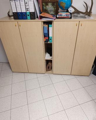 Doppio armadietto con al centro libreria