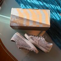 Golden Goose in glitter argento donna
