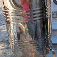 bidone per olio in acciaio