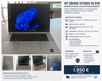 HP ZBook Studio 16 G10 i7-13800H RTX 4070 16GB