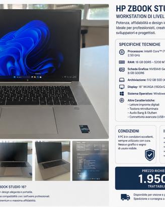 HP ZBook Studio 16 G10 i7-13800H RTX 4070 16GB
