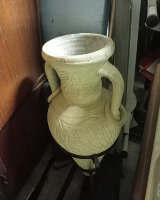 Vaso con porta vasi in ferro alto 70 cm