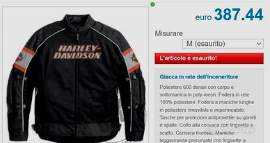 HARLEY GIACCA GIUBBOTTO INCINERATOR CON DIFETTO
