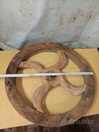 puleggia ruota in legno anni '20