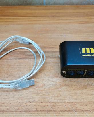 Interfaccia MIDI USB Miditech Midiface 4x4 + Cavo 