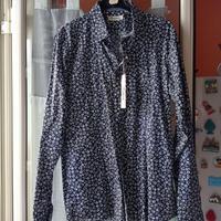 Camicia uomo a fiori misura XL Slim Fit
