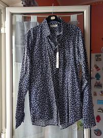 Camicia uomo a fiori misura XL Slim Fit