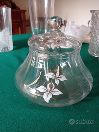 Porta caramelle in vetro decorato