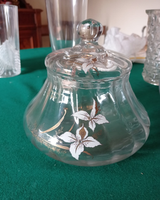 Porta caramelle in vetro decorato