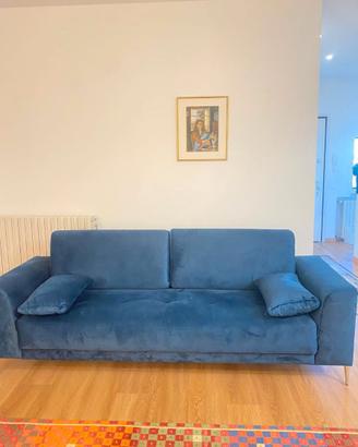 Divano blu 3 posti Semeraro come nuovo