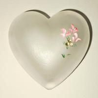 Cuore Cristallo Satinato rosa anni 70 