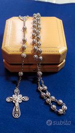 collana  Rosario in filigrana in argento 800