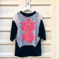 Maglia Space Style Concept nera, panna e fluo