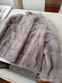 splendida pelliccia di visone grigio violet