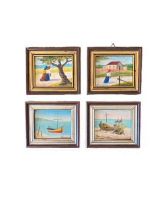 4 piccoli dipinti vintage firmati “Tamberani”