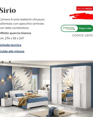 cucina completa e camera da letto