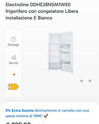 Frigorifero ad incasso per mobile cucina