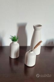 Set 3 Vasi Ceramica Opaca Avorio – Arredo Minimal
