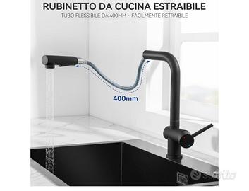 rubinetto nero estraibile nuovo