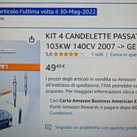 Kit 4 candelette W Passat