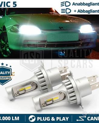 KIT LAMPADINE LED H4 Per HONDA CIVIC 5 6500K 8000L