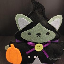 Porta oggetti gatto strega halloween