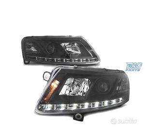 FARI AUDI A6 C6 04-08 CON DRL VERI NERI